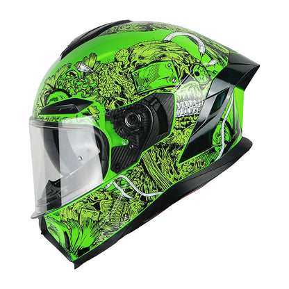 Full Face Motorcycle Helmet DOT Approved – Dual Visor Anti-Fog Pinlock Shield, Street Bike Adult Helmet with Sun Inner Shield, Aerodynamic Thermoplastic Shell, S/M/L/XL