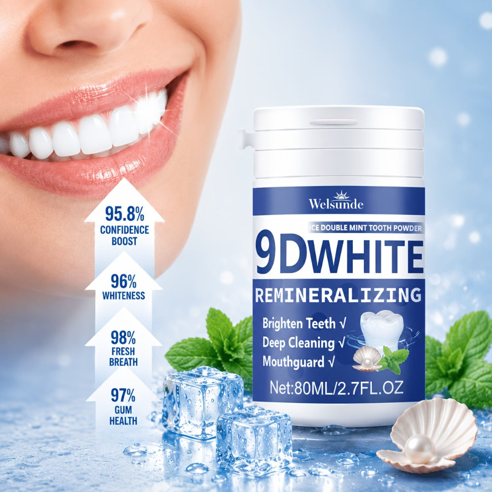 Hydroxyapatite Tooth Powder 2-Pack Remineralizing Fluoride-Free Deep Cleaning Whitening Mint Toothpowder for Sensitive Teeth Enamel Repair Daily Oral Care Gift