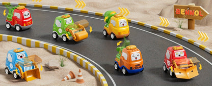 Transport Construction Truck Toy for Boys – 16.9 Inch Large Carrier Truck with 6 Cars, Lights & Sounds, Push & Go Vehicle Playset for Kids Toddlers, Birthday Christmas Gift for Boys Girls