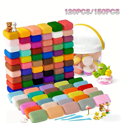 Air Dry Clay Set for Kids 120/150 Pieces – 36 Metallic Colors Ultra Light Modeling Clay, No-Bake Quick Dry DIY Sculpting Art Craft Kit for Boys Girls Ages 3-8