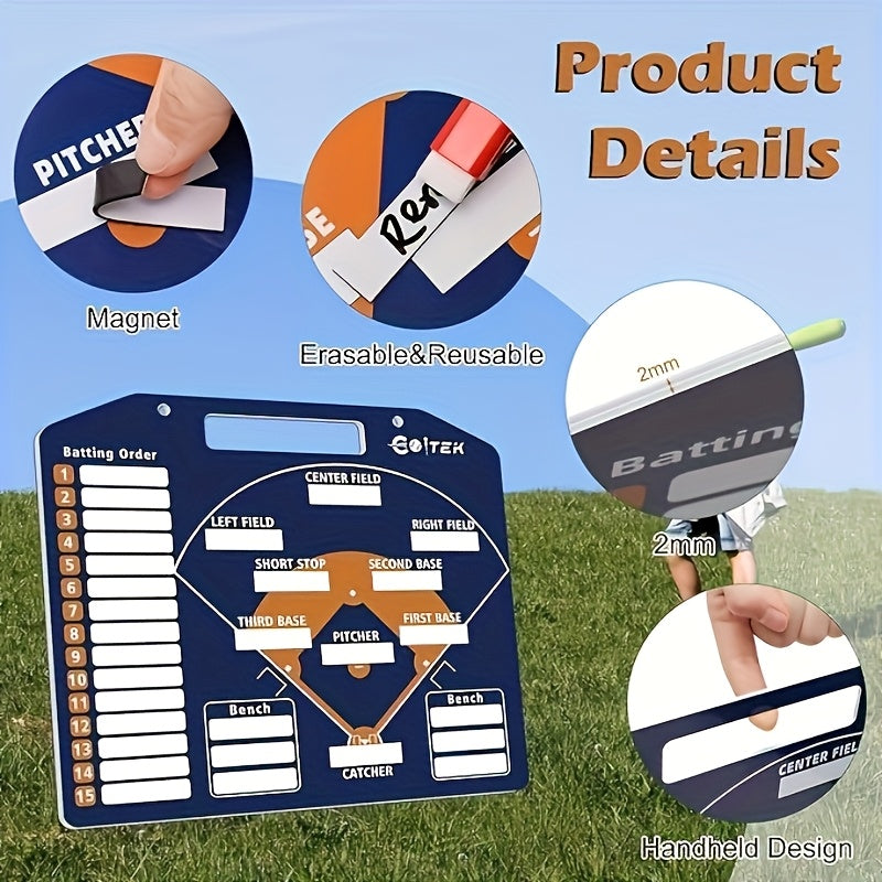 Magnetic Baseball Lineup Coach Board – Erasable Tactical Board