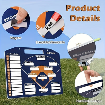 Magnetic Baseball Lineup Coach Board – Erasable Tactical Board