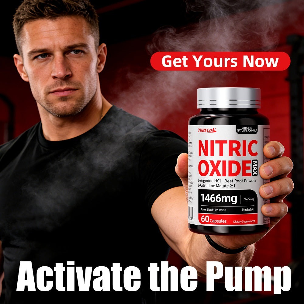 Nitric Oxide Supplement 10-in-1 with L-Arginine, L-Citrulline, AAKG & Beetroot - Blood Flow, Endurance & Energy Booster for Men and Women - Pre-Workout Performance Formula