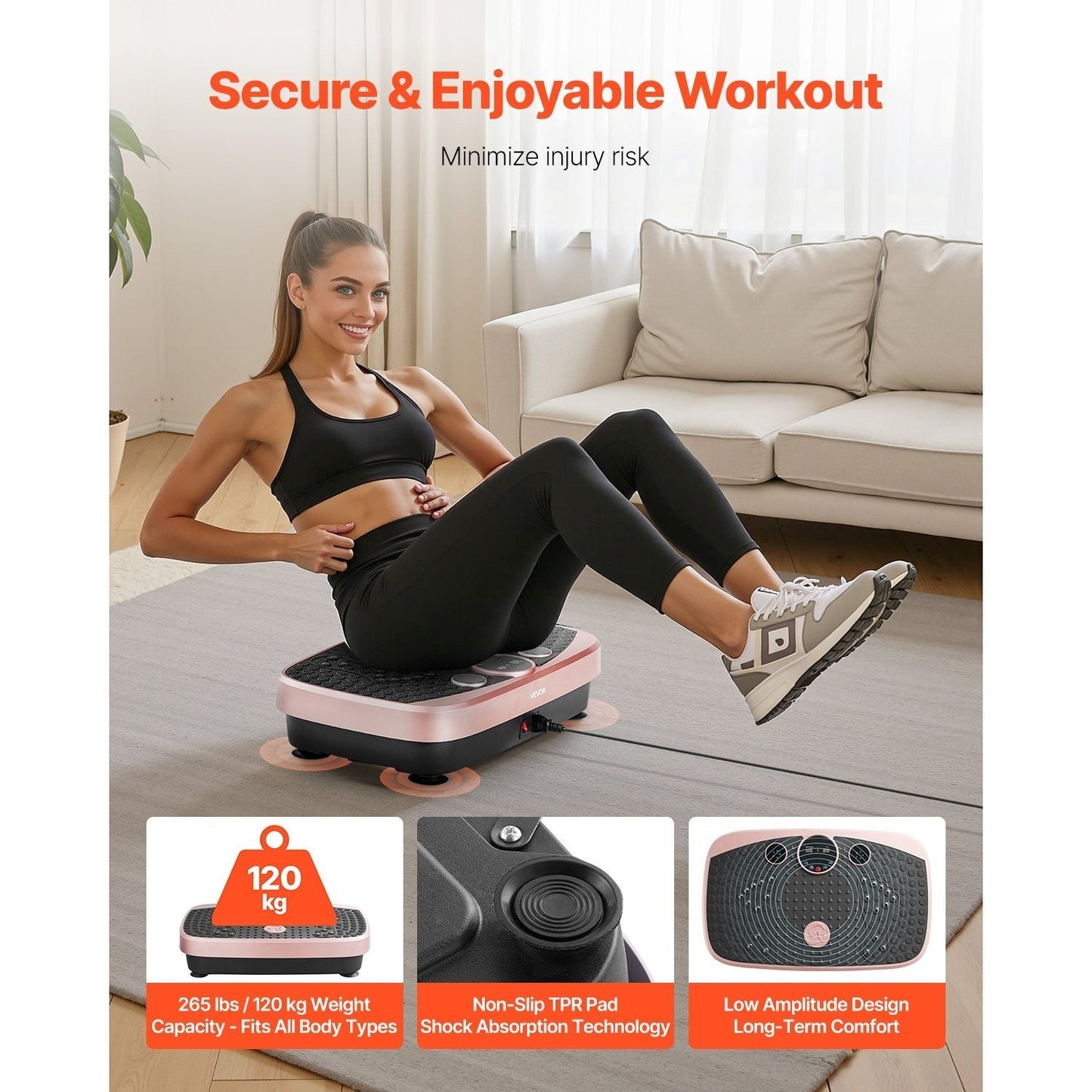 Vibration Plate Exercise Machine 3D – 99 Intensity Levels, 22 Magnetic Acupoints, Foot Massage Mat, 265 lbs Capacity, Remote Control & 2 Resistance Bands for Full Body Fitness