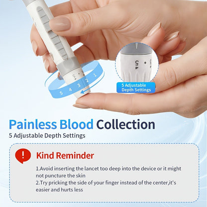 Blood Glucose Monitor Kit with 50 Test Strips & 50 Lancets - High Precision Glucometer Set for Home & Travel Diabetes Testing, Lancing Device Included, Compact Blood Sugar Test Kit