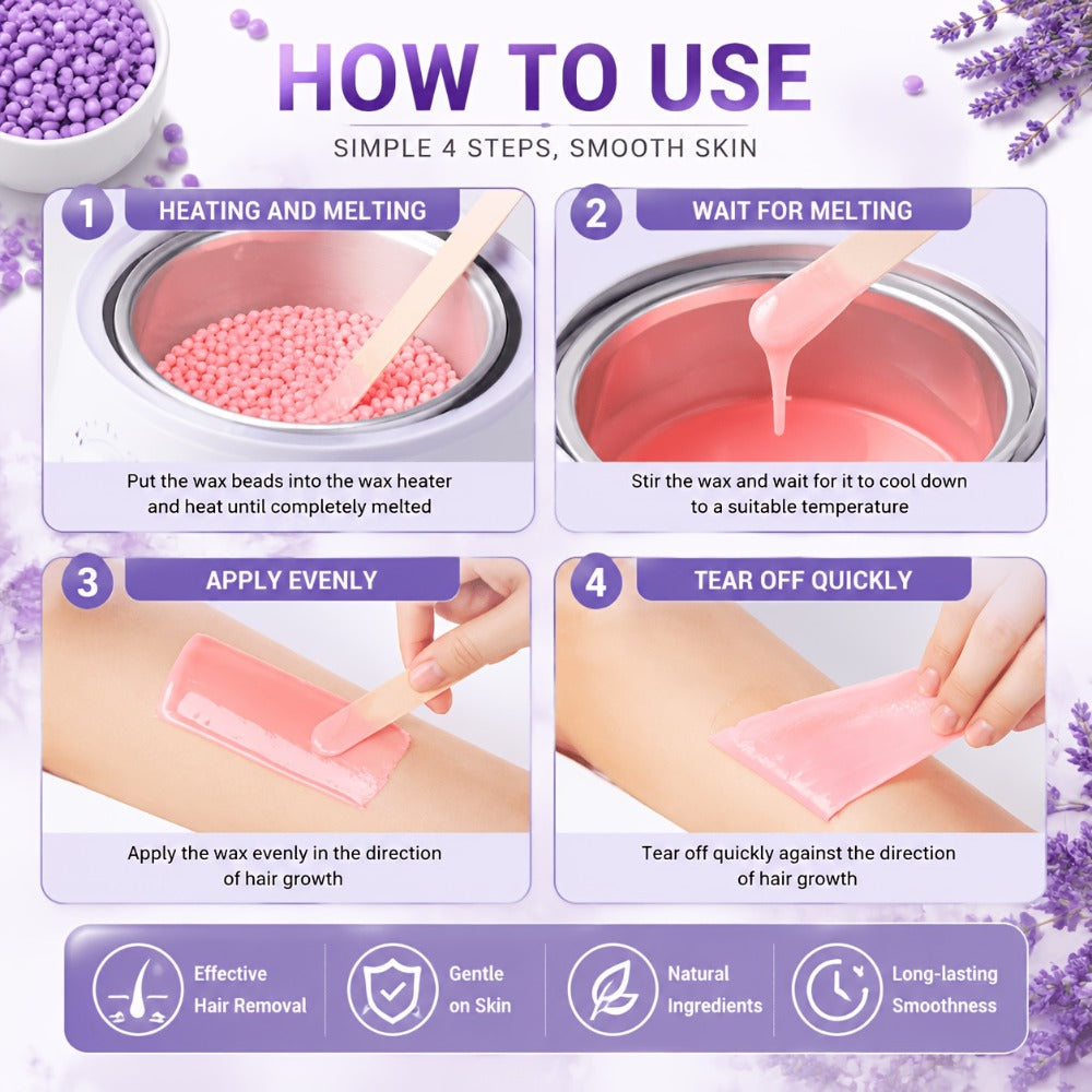 Hard Wax Beads for Hair Removal Full Body 1000g/2000g — Professional Waxing Kit with 20 Applicator Sticks, Low Melting Point Beginner-Friendly Depilatory Wax for Sensitive Skin, Unisex Women & Men