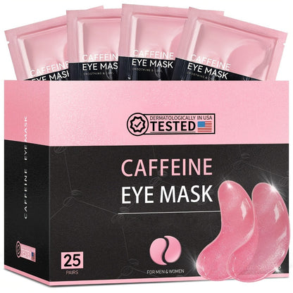 Under Eye Patches Collagen 25 Pairs 3-Formula Choice — Caffeine for Dark Circles & Puffiness | Hyaluronic Acid for Deep Hydration | Aloe Vera for Soothing & Cooling | All Skin Types Men & Women