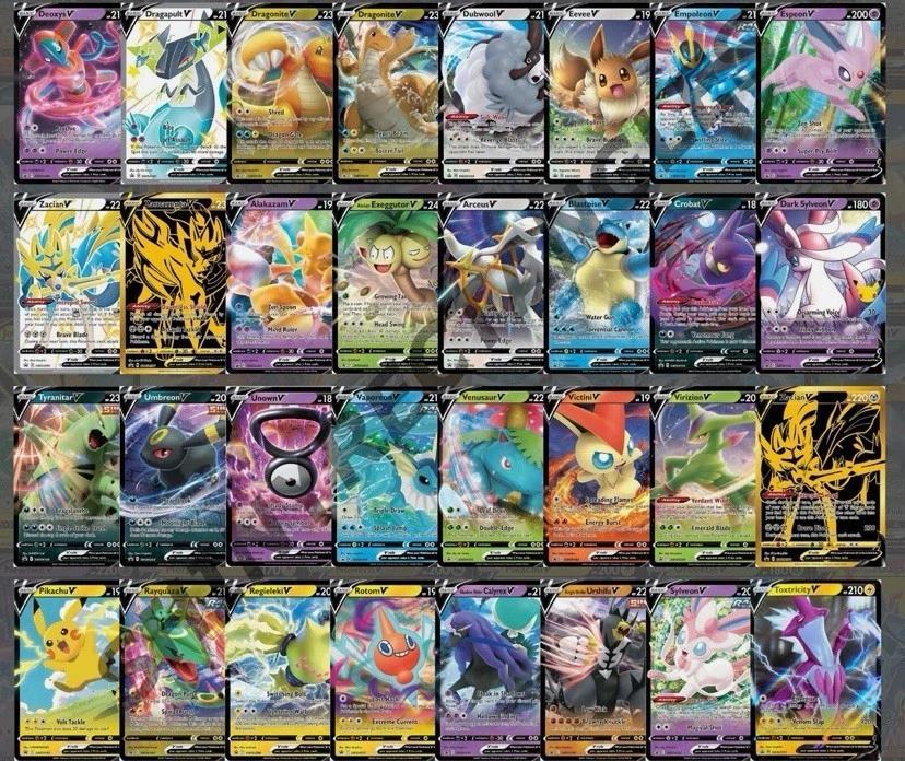 Pokemon 100 Card Lot – 1 Guaranteed Ultra Rare (Mega EX GX V VMAX), 100 Assorted English TCG Cards Near Mint, Authentic Collection Gift for Kids Teens Adults Pokemon Collectors