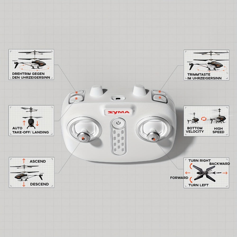 SYMA Q20 RC Helicopter for Kids 3.5CH – Altitude Hold One-Key Takeoff Indoor Drone, Alloy Body Gyro-Stabilized Remote Control Helicopter for Beginners Boys & Girls Ages 8 9 10 11 12, Birthday Christmas Gift (Black)