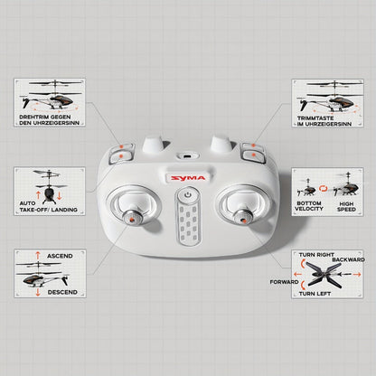 SYMA Q20 RC Helicopter for Kids 3.5CH – Altitude Hold One-Key Takeoff Indoor Drone, Alloy Body Gyro-Stabilized Remote Control Helicopter for Beginners Boys & Girls Ages 8 9 10 11 12, Birthday Christmas Gift (Black)