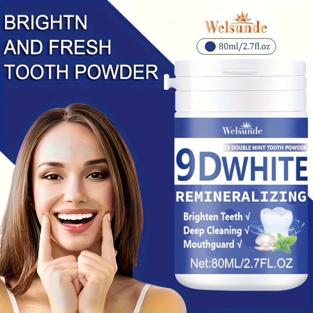 Hydroxyapatite Tooth Powder 3-Pack Remineralizing Whitening Deep Cleaning Mint Fresh Breath Enamel Repair Oral Care for Men Women 80ml Each Bottle