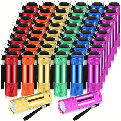 Mini Flashlights Bulk 48 Pack – Bright Aluminum Handheld LED Flashlight with Lanyard, Small Pocket Torch for Party Favors, Emergency, Hurricane, Night Reading, Camping & Hiking (Classic Color)