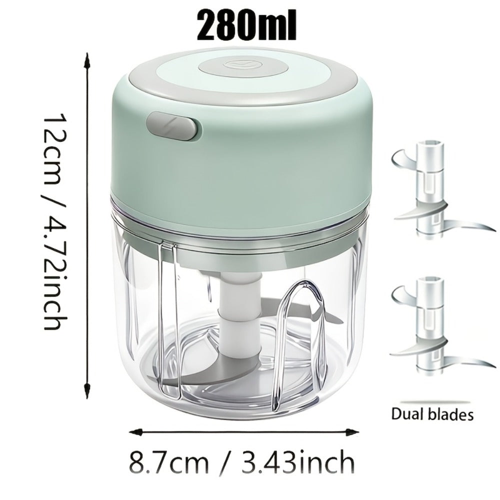 Mini Food Processor USB Rechargeable Electric Chopper 9.47oz – Portable Wireless Meat Grinder & Blender for Garlic, Vegetables, Fruit, Ginger & Chili, Compact Kitchen Tool for Home Office Travel