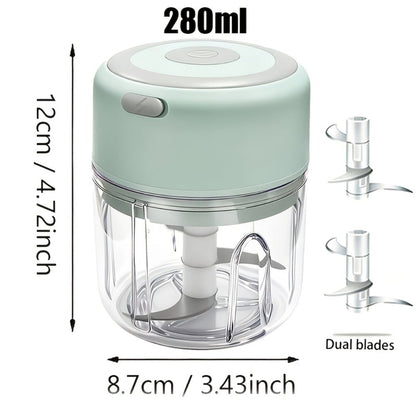 Mini Food Processor USB Rechargeable Electric Chopper 9.47oz – Portable Wireless Meat Grinder & Blender for Garlic, Vegetables, Fruit, Ginger & Chili, Compact Kitchen Tool for Home Office Travel