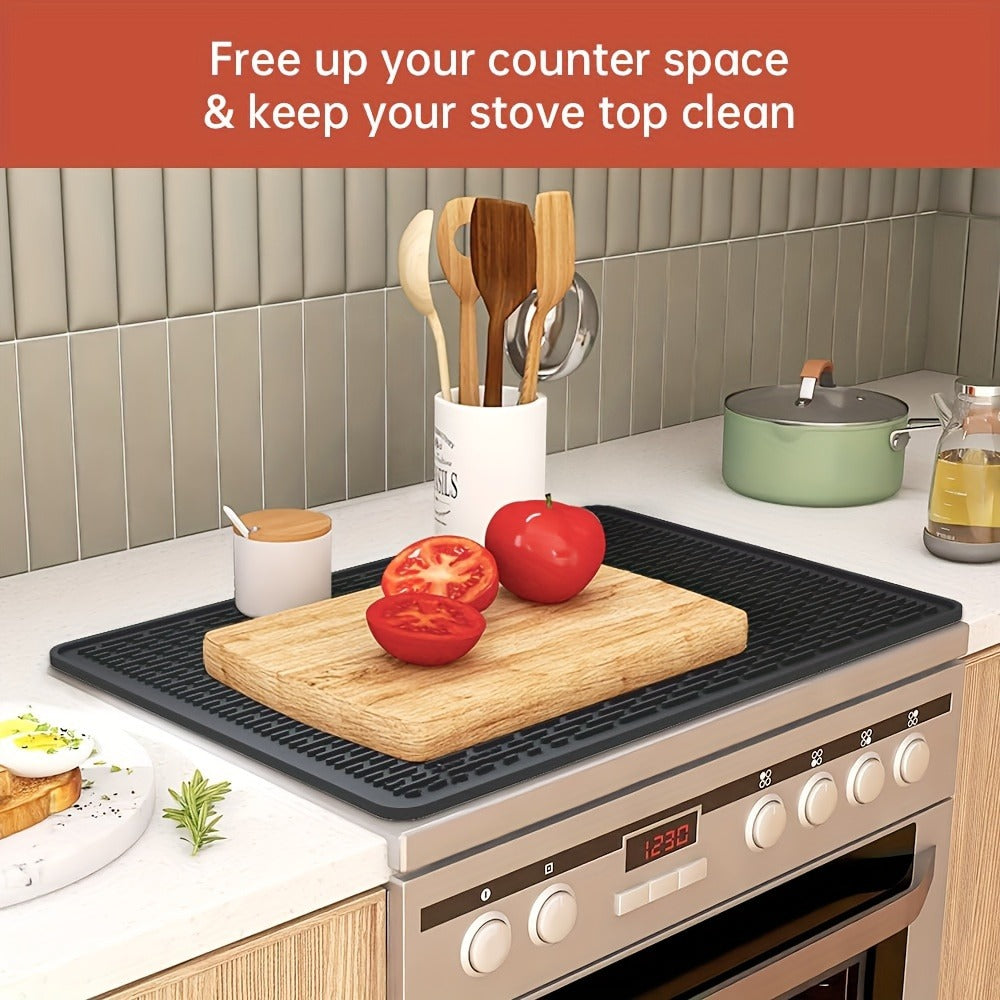 Silicone Stove Top Cover Mat 28"x20" - Heat Resistant Electric Stove Protector for Ceramic Glass Cooktop, Non-Slip Scratch Guard, Dishwasher Safe, Extra Large RV Range Cover, Multipurpose Kitchen Mat