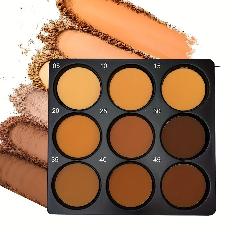9 Color Contour Palette Matte Waterproof Full Coverage Concealer Eyeshadow Foundation Primer Oil Control 3D Face Sculpting Natural Makeup Kit for Women All Skin Types