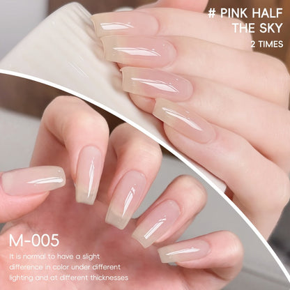 Nude Pink Gel Nail Polish Set 4 Colors High Saturation Opaque Full Coverage - Long Lasting LED UV Cured Salon Quality Frame Bottle Nail Gel Kit for Home & Salon DIY Manicure Women Nail-Safe Formula