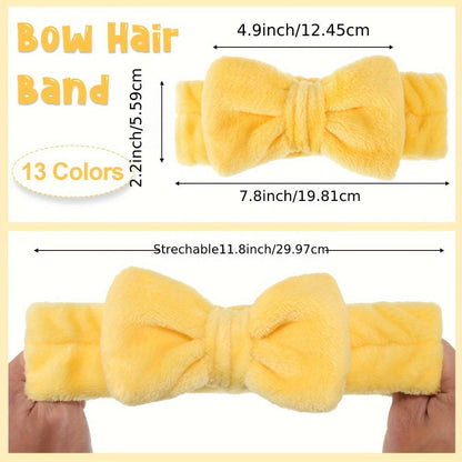 Spa Headbands for Washing Face 52 Pack Bulk Set – Soft Coral Fleece Bow Headband in 13 Colors for Women Skincare Makeup Shower Facial Slumber Party Bachelorette Salon Esthetician Supplies