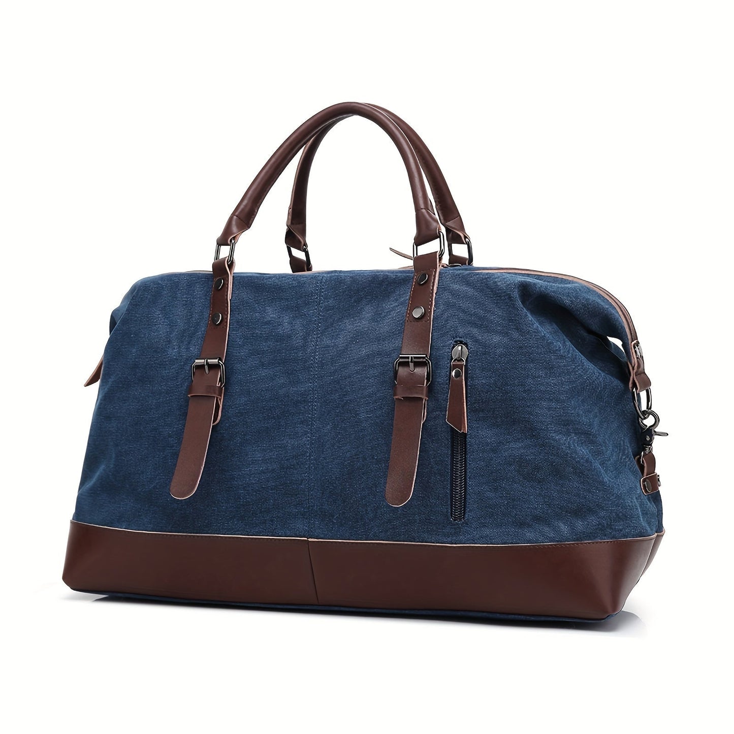 Canvas Weekender Bag Large Capacity Travel Duffel Overnight Bag Zipper Canvas Holdall Tote Satchel Handbag for Men Women Black Navy Army Green Coffee Grey