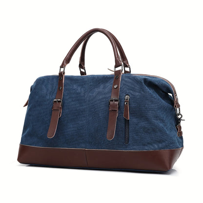 Canvas Weekender Bag Large Capacity Travel Duffel Overnight Bag Zipper Canvas Holdall Tote Satchel Handbag for Men Women Black Navy Army Green Coffee Grey