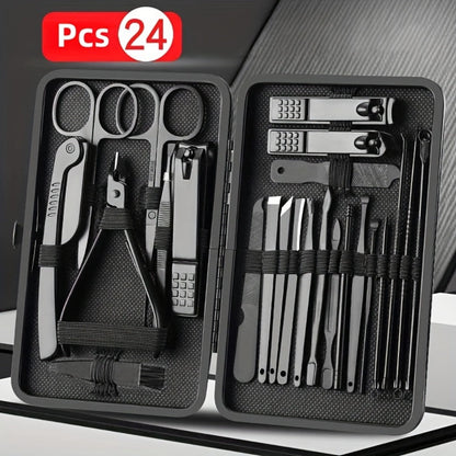 Stainless Steel Nail Clipper Gift Set 23pcs — Professional Sharp Blade Fingernail Toenail Trimmer Manicure Pedicure Kit for Men Women, Salon Quality Home Nail Care, 3-Set Value Pack
