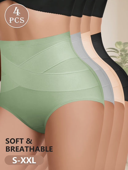 Women’s 4-Pack High-Waist Shapewear Briefs - Tummy Control Support Style 2693