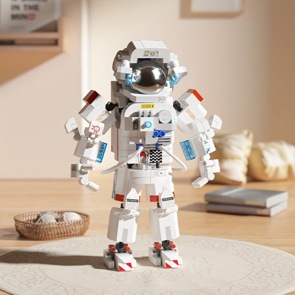 Astronaut Space Building Blocks 623 Piece Micro Particle DIY Kit – Space-Themed Mini Bricks ABS Assembly Desk Decor Stress Relief Gift for Boys Girls Teens Adults Birthday Easter Christmas