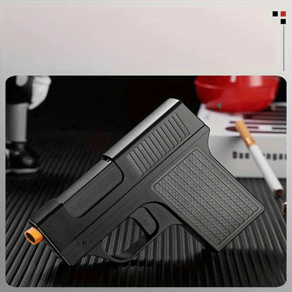Blue Flame Torch Lighter with Adjustable Flame, Windproof Butane Cigar Lighter for BBQ Outdoor Survival Kitchen, Creative Cigarette Case Lighter with Gift Box Packaging – Men's Gift (Butane Not Included)