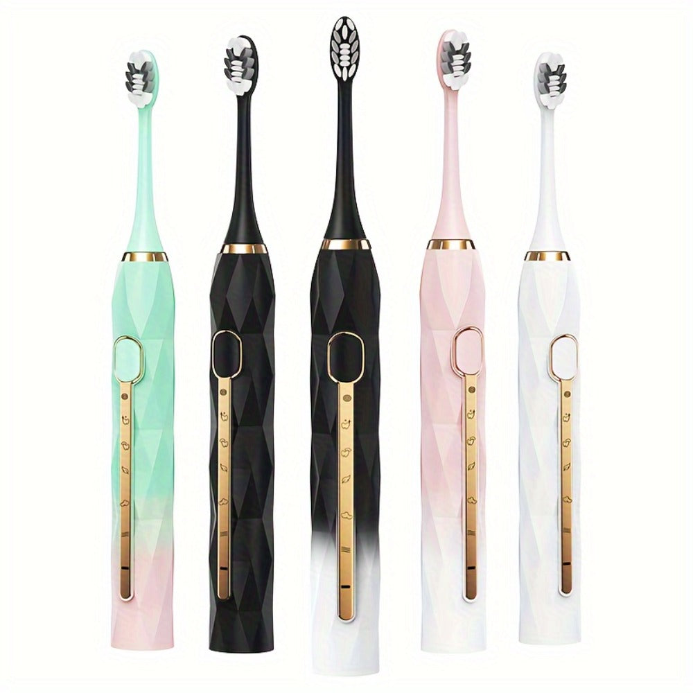 Sonic Electric Toothbrush IPX8 Waterproof USB Rechargeable with 10 Replacement Heads, Intelligent Timer, Travel Case & Charging Base – 5 Colors for Men & Women