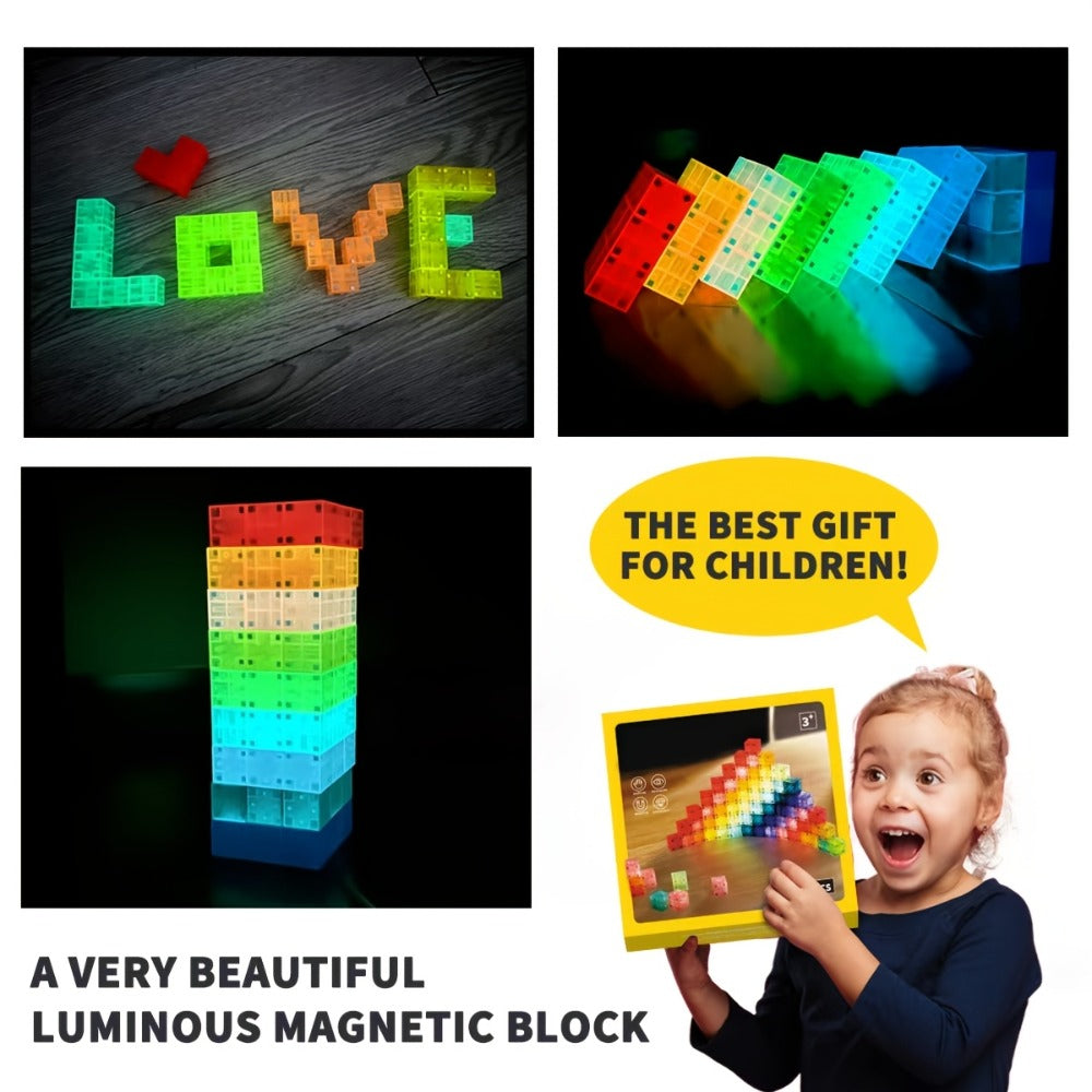 3D Magnetic Cubes 54PCS for Kids – True Three-Dimensional STEM Building Blocks Set, Geometry Magnet Cube Toy for Toddlers Boys & Girls Ages 3 4 5 6, Creative Open-Ended Construction, Birthday Christmas Gift