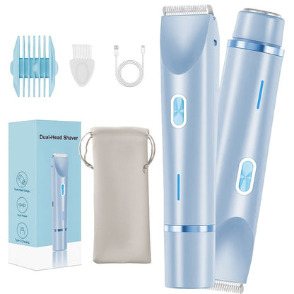 Electric Shaver for Women 2-in-1 Bikini Trimmer Portable USB Rechargeable Painless Wet Dry Lady Shaver with Precision Combs for Face Arms Legs Underarms Bikini Line
