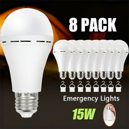 Emergency Light Bulb for Power Outages 2000mAh Rechargeable LED 6000K with Backup Battery – Auto-On Failure Detection, Hangable Emergency Lighting for Home Camping Power Failure, 4 8 12 Pack