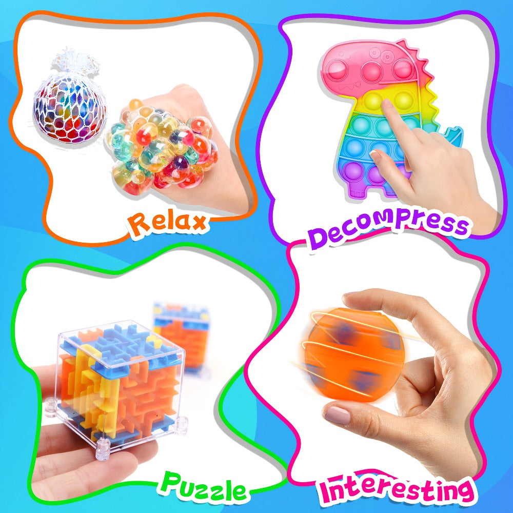 1000-1200 Piece Bulk Fidget Toys Party Favors – Assorted Mini Sensory Toys for Kids Classroom Prize Box Easter Egg Fillers Goodie Bag Stuffers Birthday Carnival Rewards