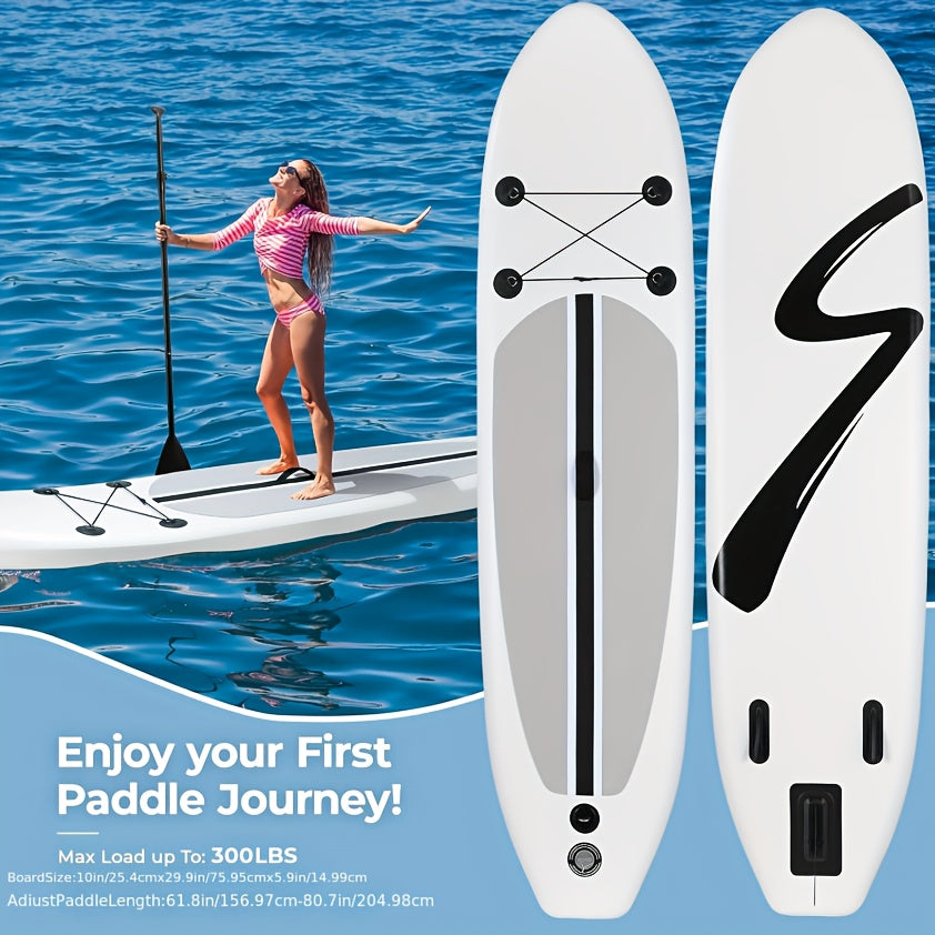 Stand Up Paddle Board 10ft 350lbs Inflatable SUP 3 Fins EVA Non-Slip Deck 12-15PSI Alloy Paddle Hand Pump Repair Kit Carrying Bag for Beginners All Skill Levels