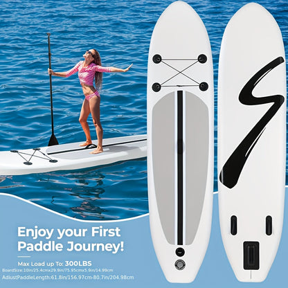 Stand Up Paddle Board 10ft 350lbs Inflatable SUP 3 Fins EVA Non-Slip Deck 12-15PSI Alloy Paddle Hand Pump Repair Kit Carrying Bag for Beginners All Skill Levels