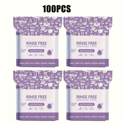Disposable No-Rinse Foaming Bath Towels - Large 11.81" Body Wipes, Wet & Wipe Cleansing Cloths for Elderly Care, Camping, Post-Surgery, Fitness & Travel, Bulk 50/100/200 Pack, No Shower Needed