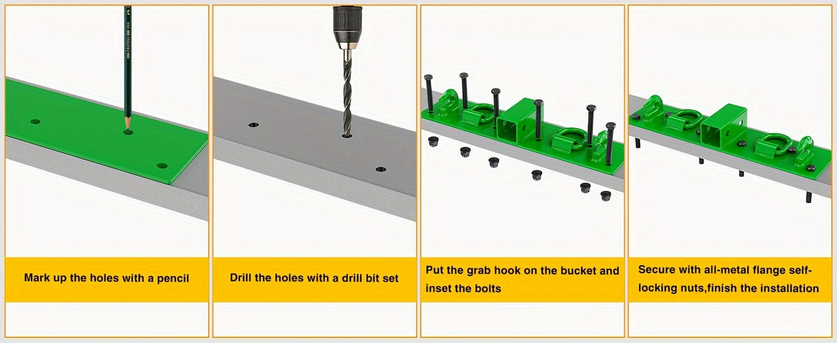 921-19G Tractor Grab Hook, 3/8 Inch Tractor Bucket Grab Hooks with 1/2 Inch Tie Down Ring and 2 Inch Receiver, Grade 70 Forged Steel Bolt-On Grab Hook for John Deere Compact Tractor, RV UTV Truck Max 4700LBS, Father'S Day Gifts, Heavyduty Towing
