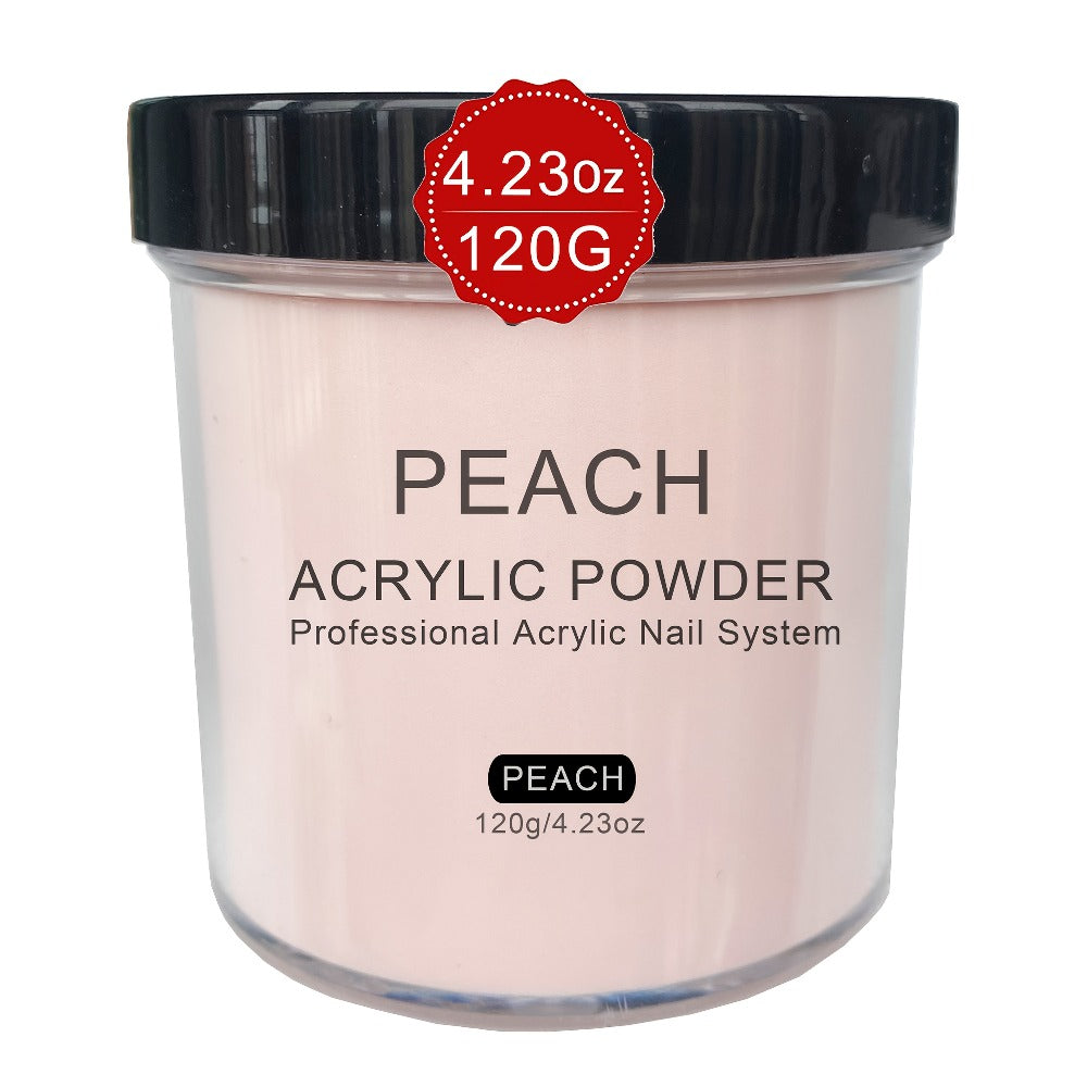 Acrylic Nail Powder 4oz Formaldehyde-Free Rose Peach Almond Natural Pink Shades Professional System for Nail Extensions Sculpting 3D Nail Art Overlay - No Lamp Needed Nail Tech Supplies