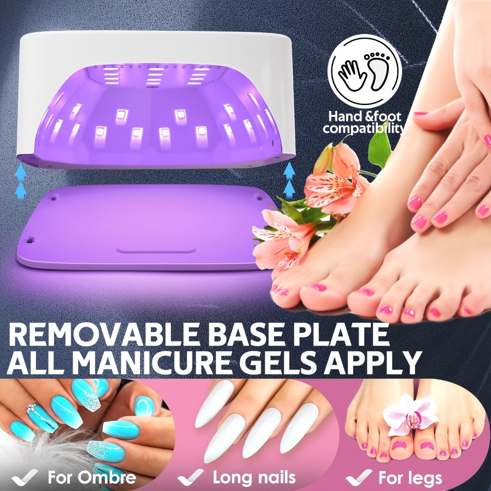 Rechargeable UV LED Nail Lamp 30 Beads – Professional Gel Nail Curing Light Cordless with 3 Timer Settings | Fast Curing Nail Dryer for Home & Salon, Compatible All Gel Polish