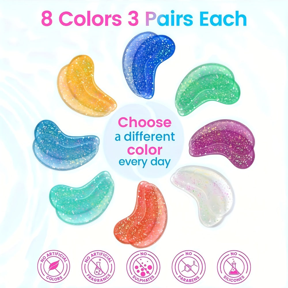 Collagen Under Eye Patches 24 Pairs - Hyaluronic Acid Gel Eye Mask for Dark Circles Puffiness Wrinkles Fine Lines Moisturizing Anti-Aging Eye Pads Women Skincare