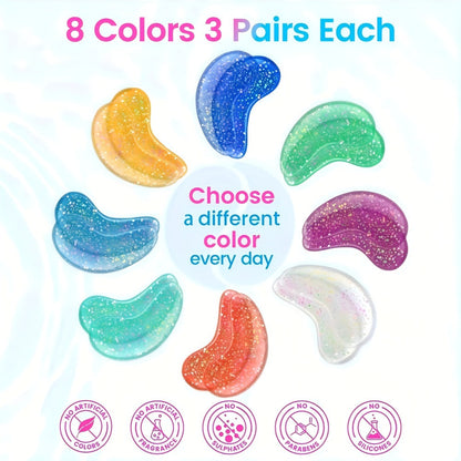 Collagen Under Eye Patches 24 Pairs - Hyaluronic Acid Gel Eye Mask for Dark Circles Puffiness Wrinkles Fine Lines Moisturizing Anti-Aging Eye Pads Women Skincare