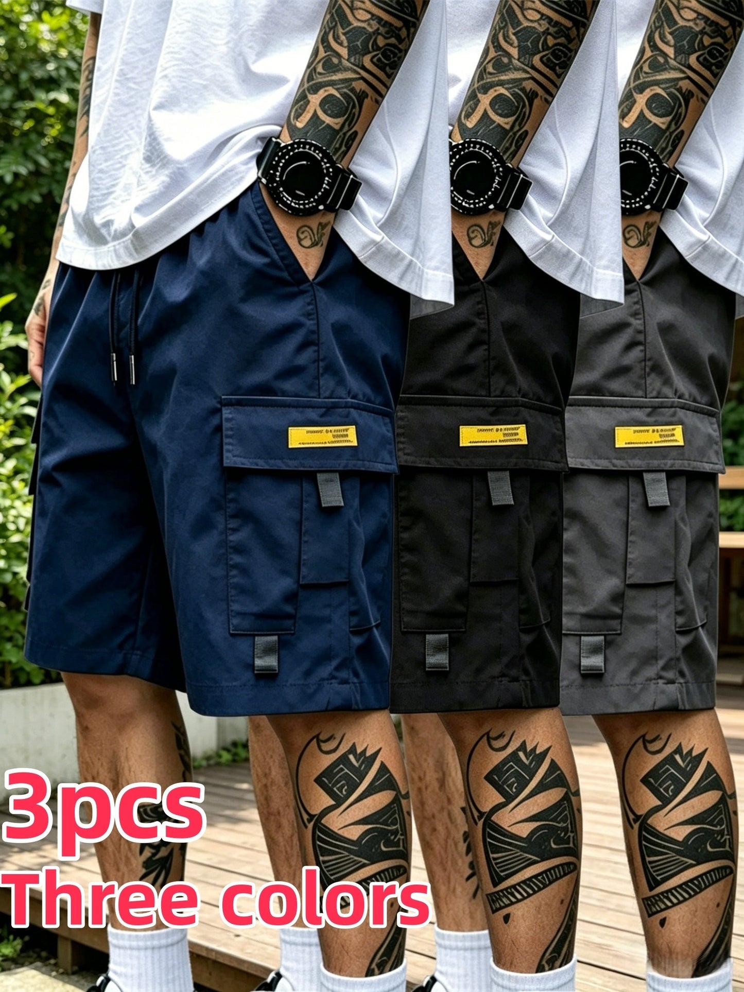 Men's Cargo Shorts - Drawstring Waist With Pockets Travel Style 411557