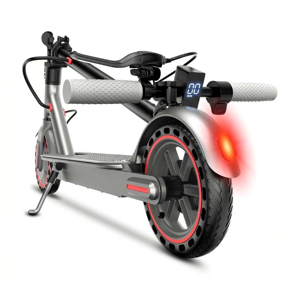 Electric Scooter for Adults 350W Motor 19 MPH 21-Mile Range Foldable Commuter Scooter 8.5 Inch Solid Tires APP Control Dual Brake LED Lights Portable
