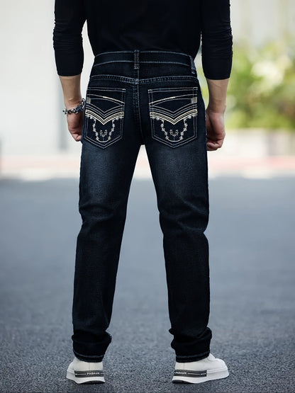 Men's Slim Fit Jeans - Classic Wash Clean Finish Travel 172325