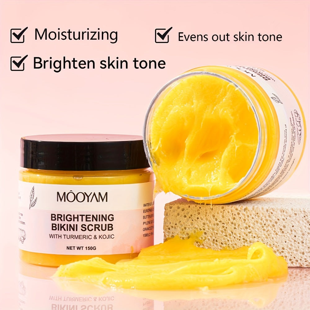 Glycolic Acid Bikini Area Scrub 150g – Kojic Acid & Turmeric Exfoliating Paste, Brightening Treatment for Dark Spots, Ingrown Hairs, Hyperpigmentation, Smooth Radiant Skin for Women