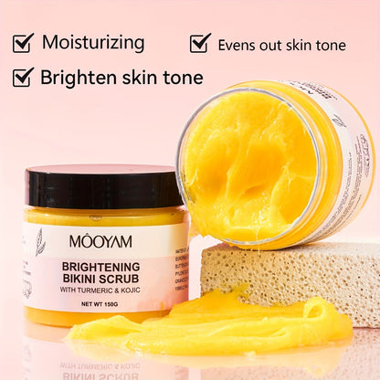 Glycolic Acid Bikini Area Scrub 150g – Kojic Acid & Turmeric Exfoliating Paste, Brightening Treatment for Dark Spots, Ingrown Hairs, Hyperpigmentation, Smooth Radiant Skin for Women