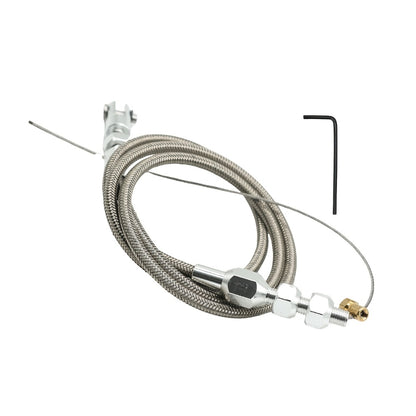 Throttle Cable Stainless Steel 24 Inch – Universal U-Cut-to-Fit Carburetor Throttle Cable for Ford Mustang 302 5.0L, GM & Most Carbureted Vehicles