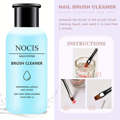 Acrylic Nail Kit Professional Complete Set with Clear Pinkish Nude Powder Non-Yellowing Liquid Monomer Nail Brush & Cleaner - Salon Quality DIY Home Manicure Nail Extension Tools