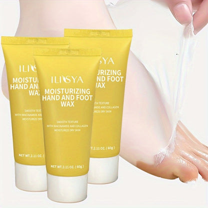 Foot Wax Moisturizing 3 Pack Niacinamide Deep Hydrating Foot Cream Mask Softening Cracked Heel Treatment – Vitamin B3 Dry Foot Skin Repair for Men & Women, Overnight Foot Care Self-Care Gift