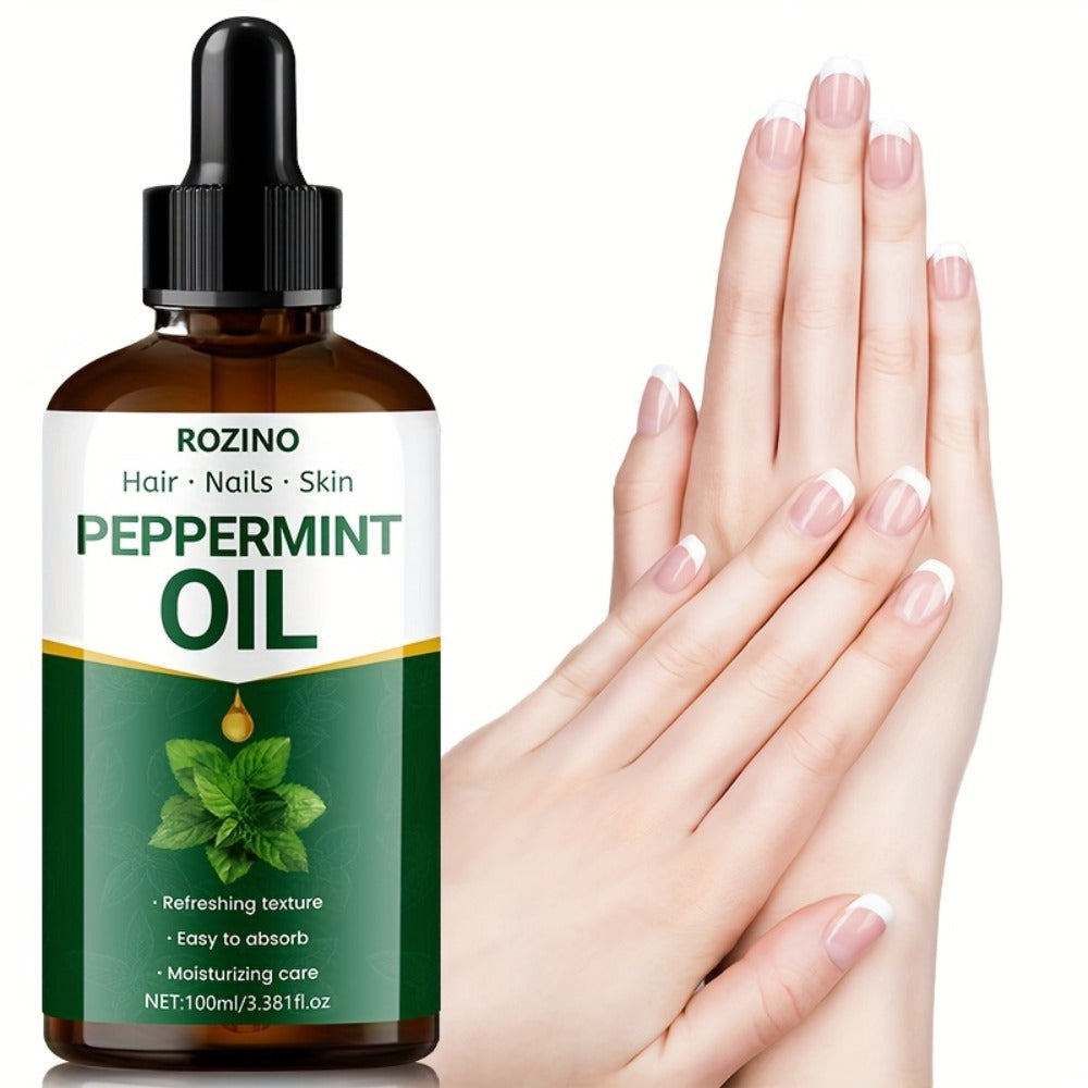 Peppermint Essential Oil 100% Pure Plant-Derived 100ml — Multipurpose Cooling Oil for Massage, Aromatherapy, Scalp & Hair Care, Skin, Nails, Face & Body, Diffuser & Shower Use